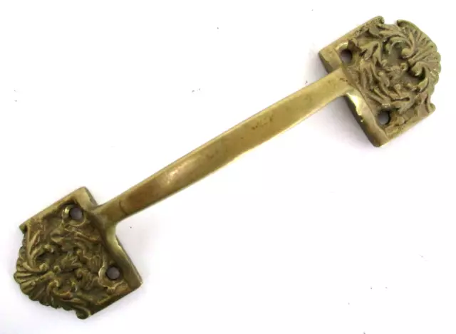 Vintage Drawer Pull Handle Dresser Replacement Art Nouveau Brass 6in