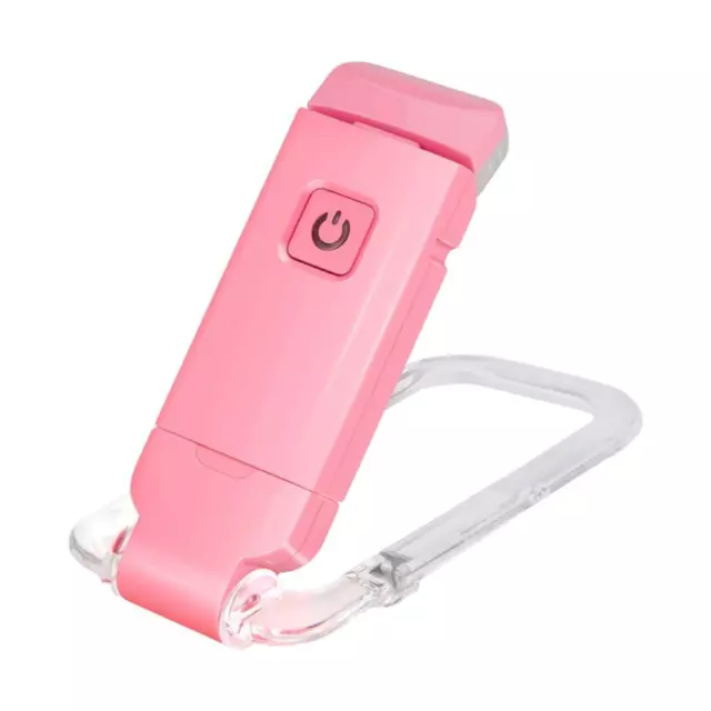 T0# 2Pcs Book Night Reading Light - USB Rechargeable Clip-on Mini LED Lamp (Pink