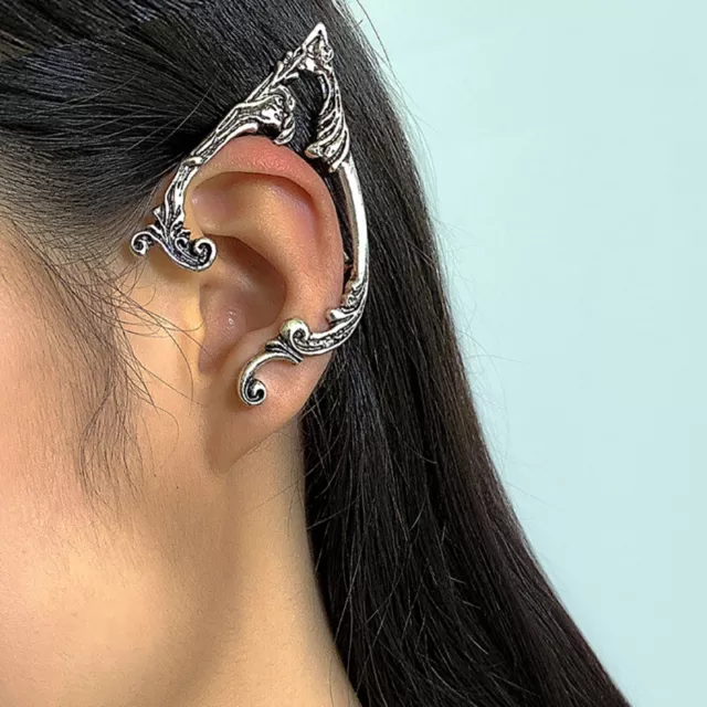 Dark Elf Ear Clip No Piercing Earrings For Women Color Goth Earcuff Jewe'm'