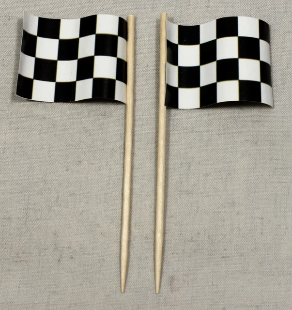 Pinchos para Fiesta Bandera de Meta Motorsport 50 Pc. Dekopicker Papierfähnchen