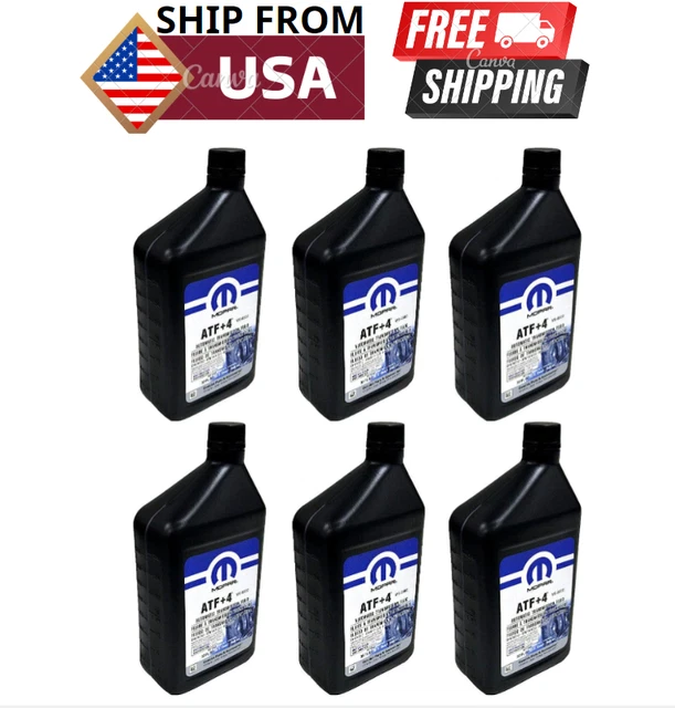 MOPAR 68218057AB ATF+4 Automatic Transmission Fluid, 1 Quart (6 Pack