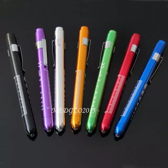 5 Pcs-LED Medical Nurse Diagnostic Penlight + Pupil Gauge + Scale White Light