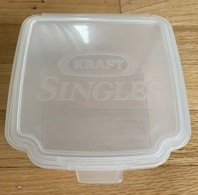Vintage Kraft Cheese Singles Clear Plastic Snap Top Lid Storage Container