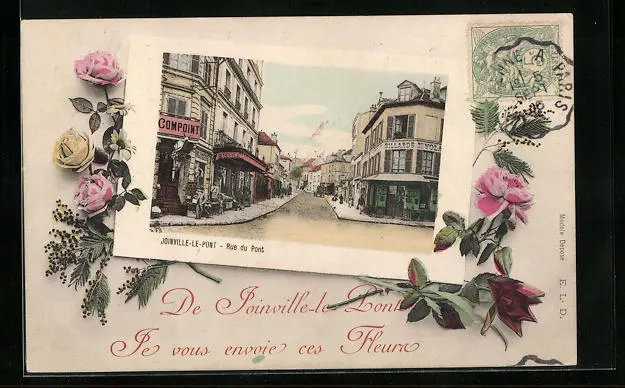 CPA Joinville-le-Pont, Rue du Pont 1906
