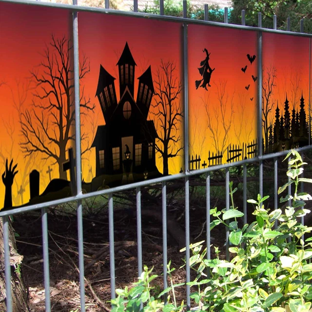 Bedruckte Weich PVC Sichtschutz Streifen - Halloween |  Zaunstreifen mit Motiv