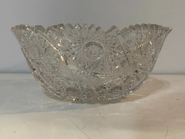 Antique American Brilliant Period ABP Cut Glass Bowl