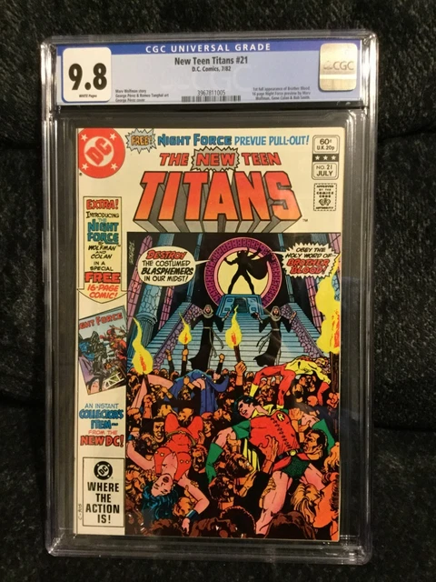 New Teen Titans #21 cgc 9.8 white pages first full appearance of Brother Blood