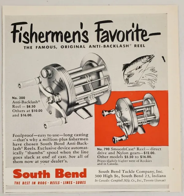 1955 PAPER AD Shakespeare Fishing Reel Bait Fly Cast President