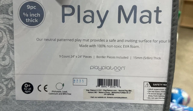 Play Platoon Non-Toxic Thick Childrens Play Mat 9 Tiles 72x72in Floor Puzzle Mat