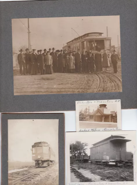 RARE Photos - Electric Trolley Car Railroad Station 1910 Rochester Manitou RR NY