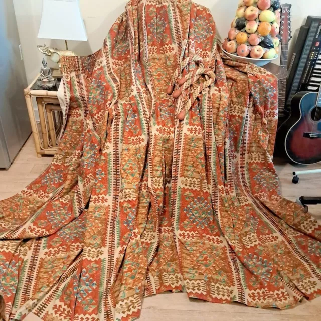 SPLENDIDE TENDE ENORMI MONTGOMERY ""TURKISTAN"" - SPESSO FODERATO IN COTONE-156""Wx82""-CRAVATTE
