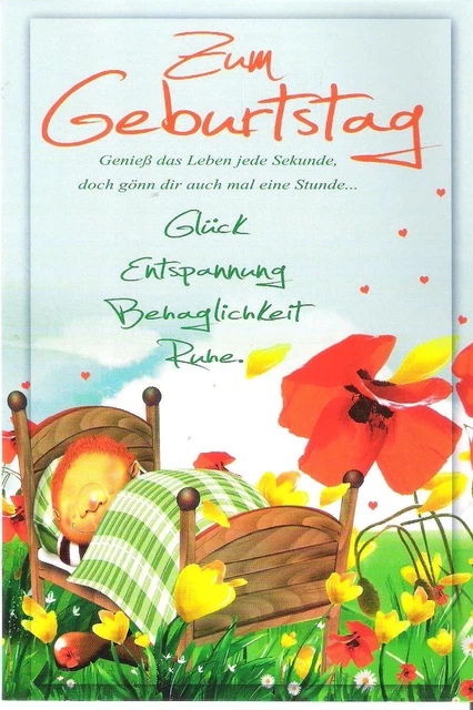 ZUM GEBURTSTAG GLÜCKWUNSCHKARTE mit Umschlag Sprüche Geburtstagskarte