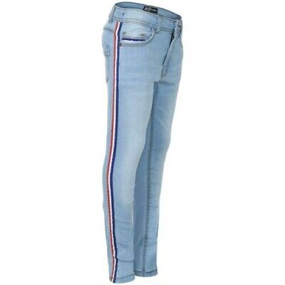 Bambini Ragazzi Denim Jeans Contrasto Registrato Azzurro Elastico Pantaloni 5-13