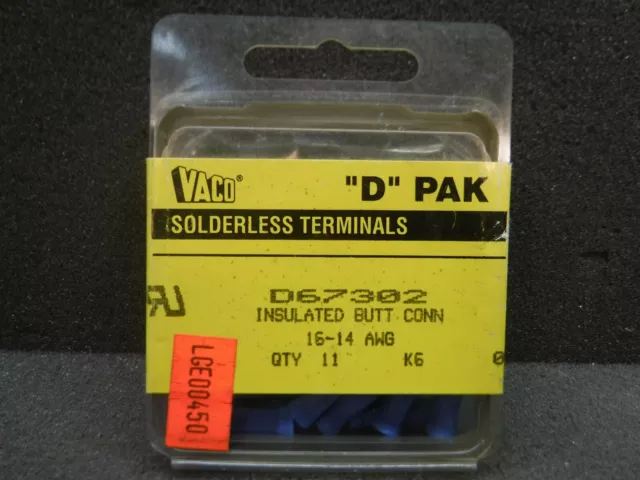 Vaco, D PAK, D67302, K6, Solderless Terminals, 16-14 AWG, 11 Qty (New)