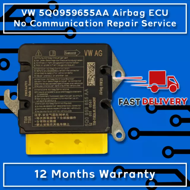 VW & Audi 5Q0959655AA Airbag ECU No Communication Postal Repair Service