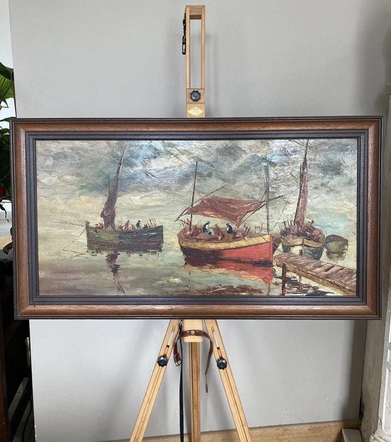 Tableau huile sur panneau d’Isorel Marine signée Jean PORNICHE époque milieu XXe
