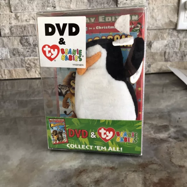 MADAGASCAR DVD  & Ty beanie babies PENGUIN HOLIDAY EDITION New #T2