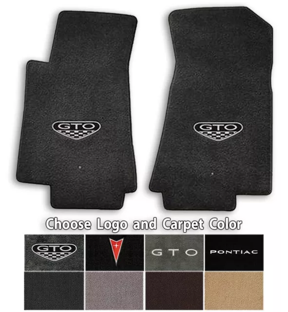 Pontiac GTO 2pc Classic Loop Carpet Floor Mats - Choose Color & Logo