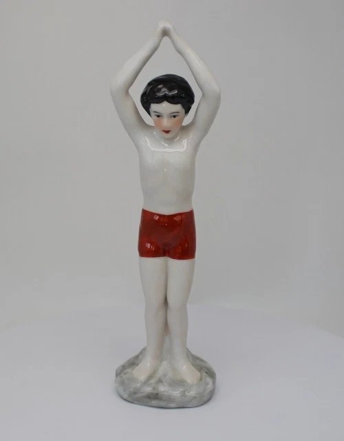 Figurilla Niño Art Deco-alemán Estilo Art Nouveau Estilo Porcelana