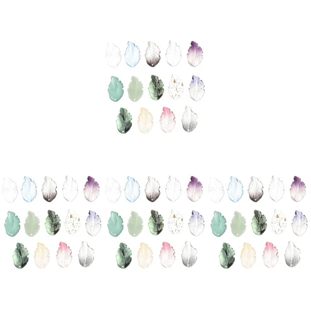 160 Pcs Glass Leaf Charms Schmuckanhänger Zur Herstellung Von Schmuck Bulk-Schmu