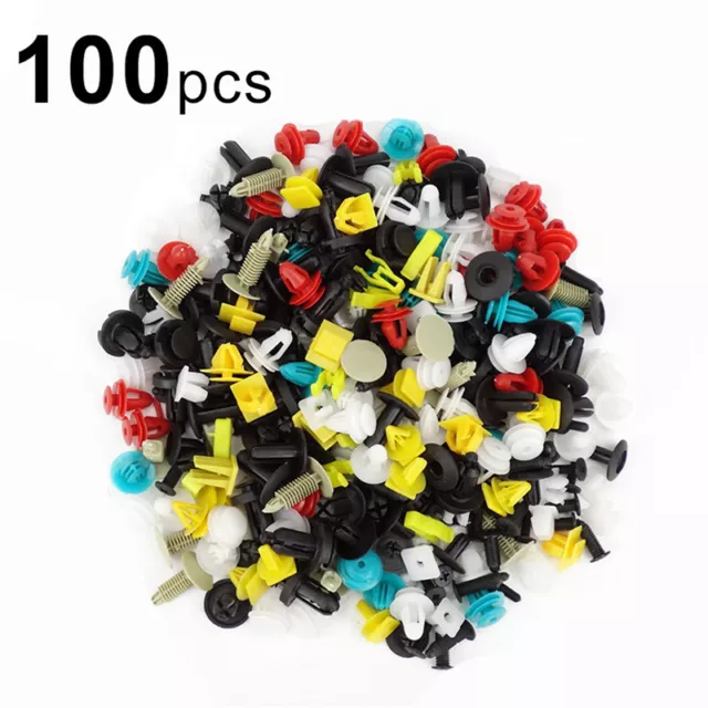 100pcs/set Universal Mixed Car Various Plastic Rivet Fastener Door Push Pin&FE