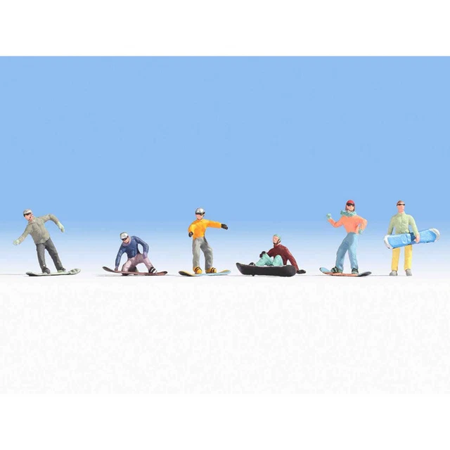 Noch 15826 1/87 Ho Personnages Lot 6 Figurines Snowboardeurs H0