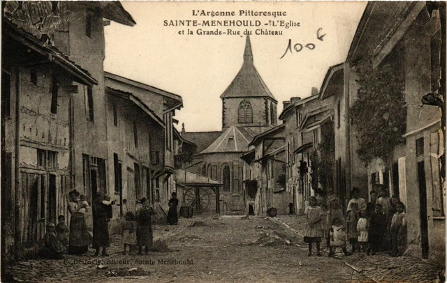 CPA AK Ste-MÉNEHOULD Eglise et le Grande-Rue du Chateau (864591)