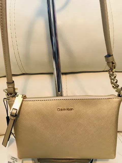 Calvin Klein Hayden Saffiano Leather Chain Crossbody