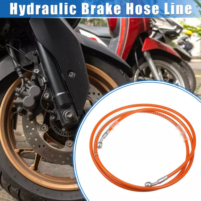 Motorcycle 210cm 82.68" 10mm 0.39" Hydraulic Brake Hose Line Pipeline Orange