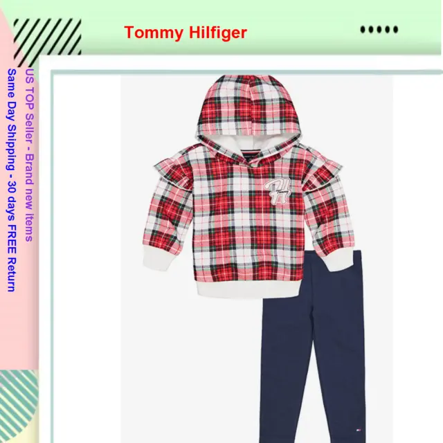 Tommy Hilfiger Girls 2 Pieces Multicolor/Blue Leggings Set size 4