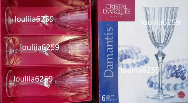 Cristal D'Arques - 6 Verres a vin modèle Damantis