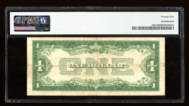DBR 1928-A $1 Silver Funnyback Fr. 1601 JB Block PMG 25 Serial J22133493B 2