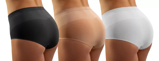 Damen Miederslip Nahtlos 1/3 Pack Figurformend Bauch Weg Effekt Shapewear