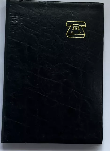 A7 Black Case Bound  Address Book & Telephone Book Pocket Size A-Z Index