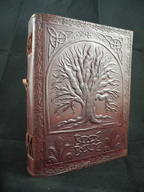 Celtic Pagan Wicca TREE of LIFE A5 Handmade Leather Journal Diary Book Shadows