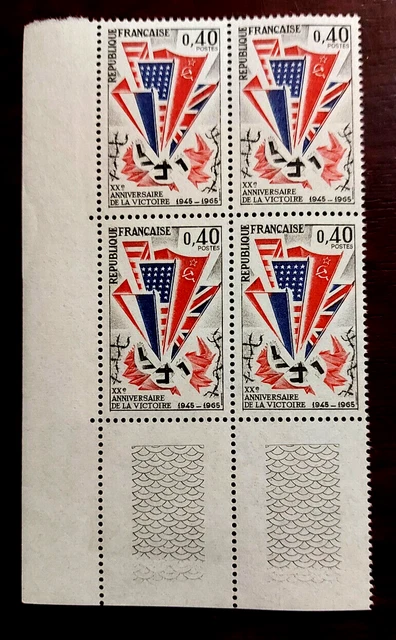France 1965 bloc de 4 timbres  neuf**  YV N° 1450 victoire de la guerre 39