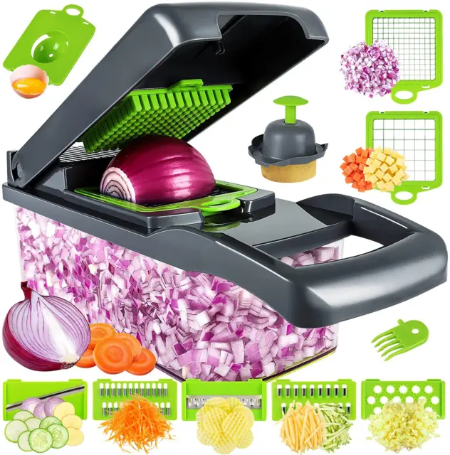 13-In-1 Vegetable Fruit Chopper Cutter Food Veggie Dicer Slicer Kitchen