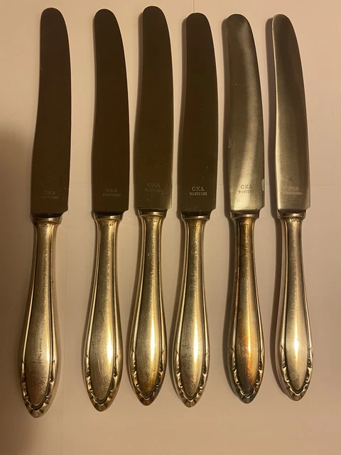 OKA - 6 Messers - 90er Silber - ca. 24,5cm