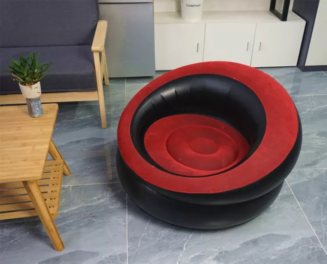 Red & Black Single Person Inflatable Chair Gaming Movies Sofa Family