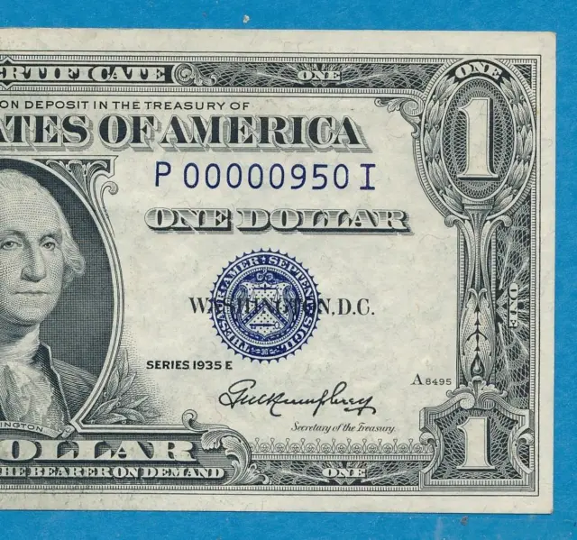 $1.00 1935-E  Low #950   Silver Certificate Choice New
