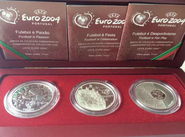 PORTUGAL 3 x 8 Euro 2003 Silber PP UEFA 2004 - Passion - Celebration - FairPlay