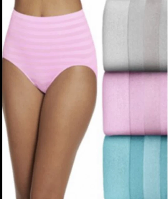 Jockey Matte  & Shine Seamless 3 Full Rise Brief Panty 1218 Multi Color  Size 7L