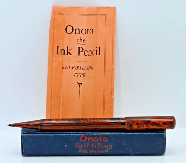 ANTIQUE c 1908 BOXED +INS PAPER ONOTO ONOTO SELF FILLING INK PENCIL