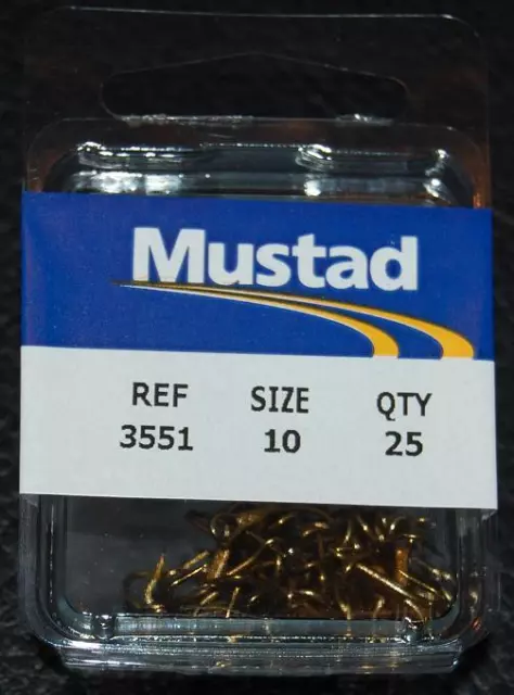 25 PACK MUSTAD 3551GL-018 Size 18 Gold Small Treble Hooks