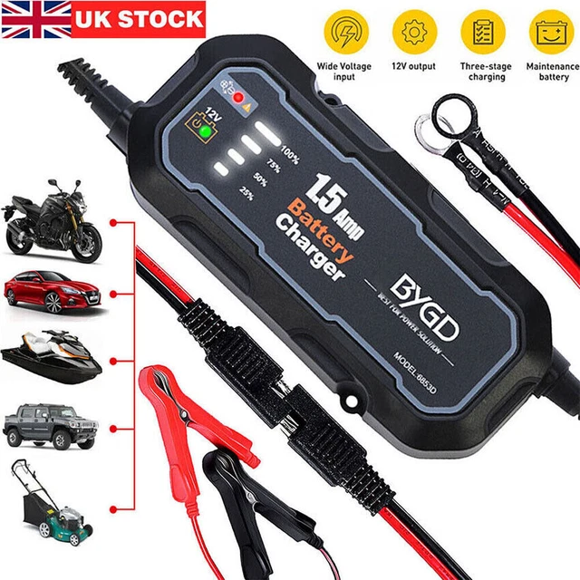 SAE Smart 12V Motorcycle Motorbike Car Battery Charger Automatic Smart Trickle