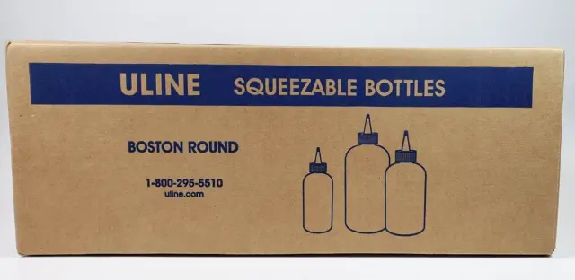 Estuche de 32 nuevas 8 oz (240 ml) botellas redondas de plástico Boston tapas Yorker LDPE