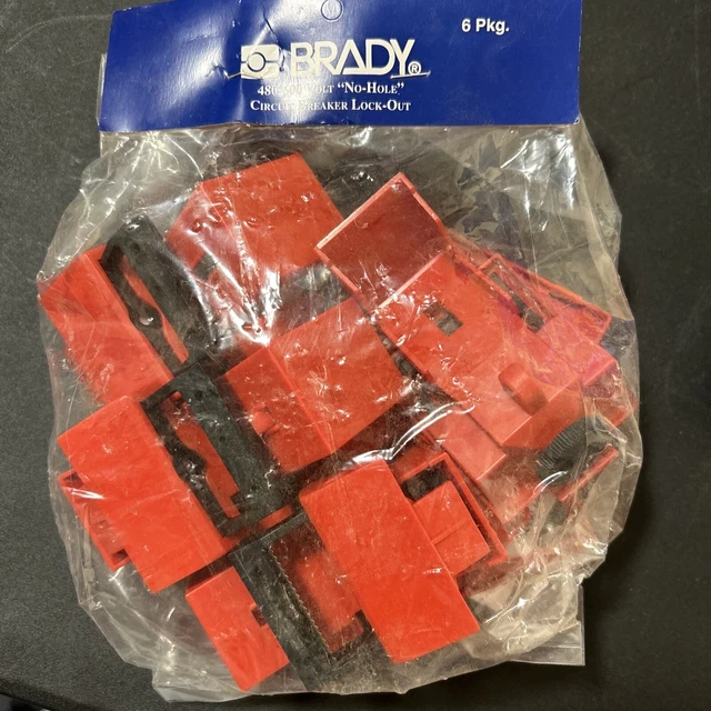 New Brady 65966 6pk Clamp On Circuit breaker Lockout LOTO