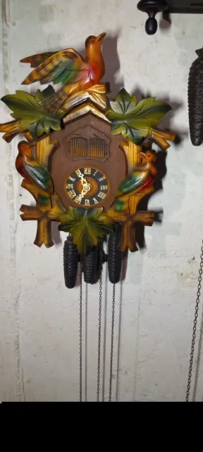 Vintage Colorful Rare Musical Cuckoo Clock!