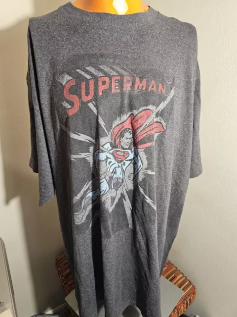 A4 FifthSun Superman Short Sleeve T-Shirt Size 3XL/4XL Dc Comics Grey 2009 VTG