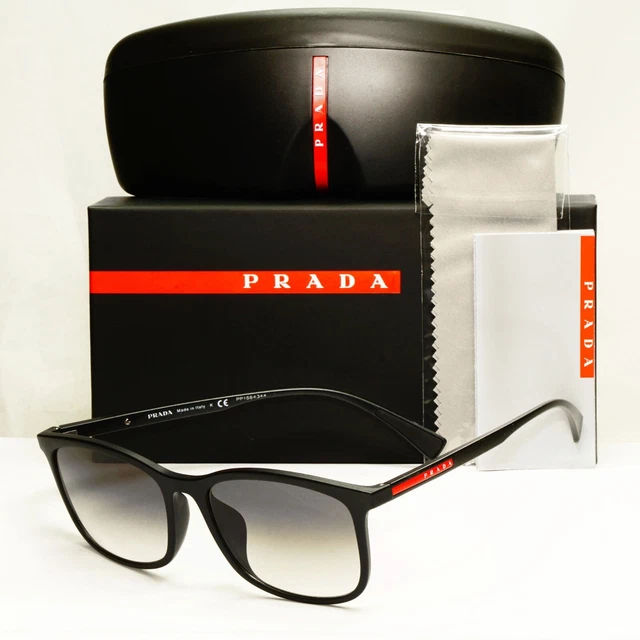 Prada Black Sunglasses Square Grey Gradient Lightweight PS01TS SPS 01T F DG0-0A7